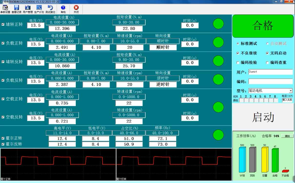 汽車玻璃升降電機測試方法—AIP艾普